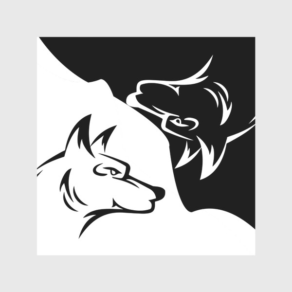 Скатерть «Волки - черный и белый»