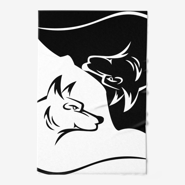 Полотенце «Волки - черный и белый»
