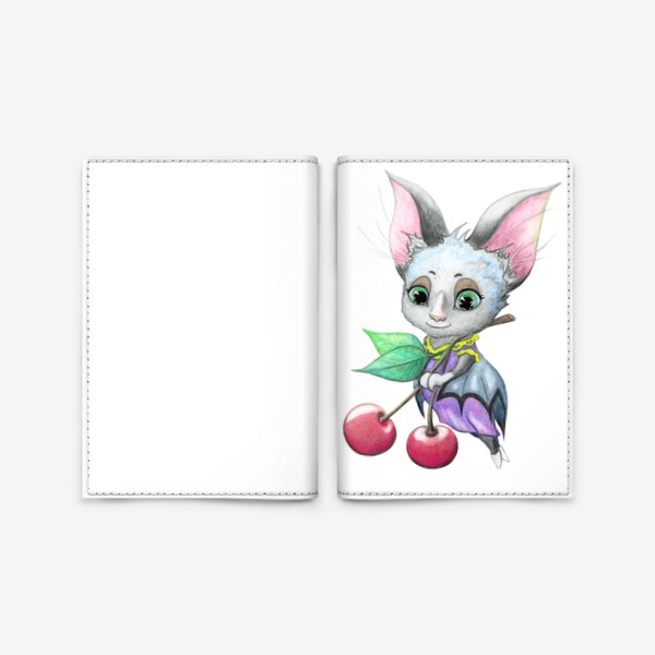 Обложка для паспорта «Летучая мышка с вишней»