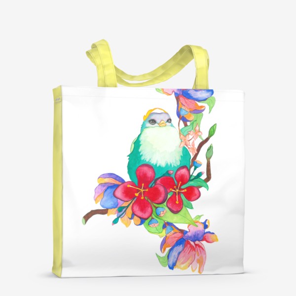 Сумка-шоппер «Птица в цветах»