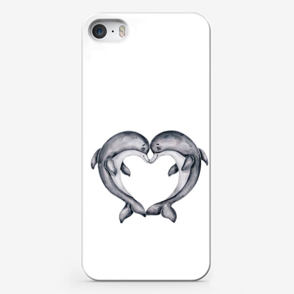 Чехол iPhone «Влюбленные дельфинчики. 14 февраля»