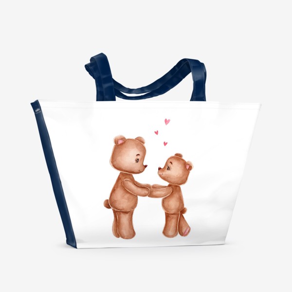 Пляжная сумка «Влюбленные Мишки Тедди. 14 февраля.»