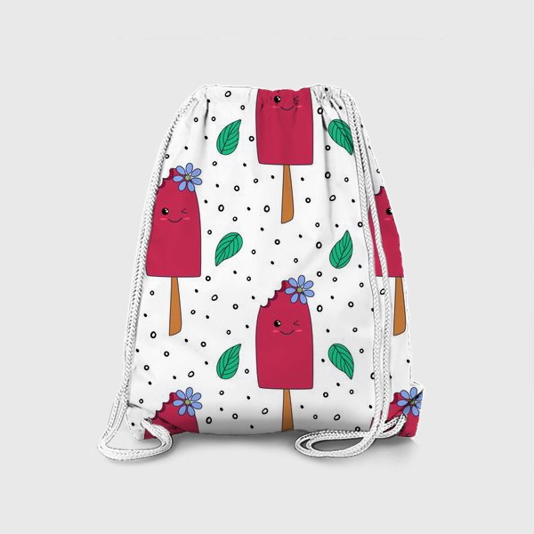 Рюкзак «Милый узор с мороженым в дудл стиле»