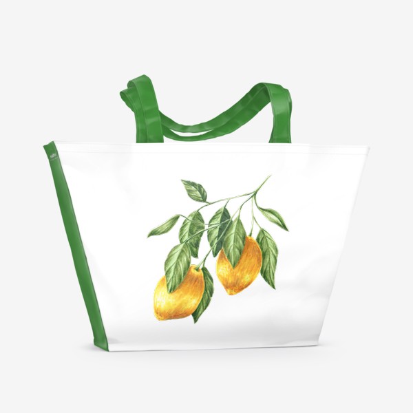Пляжная сумка «Лимоны на ветке»