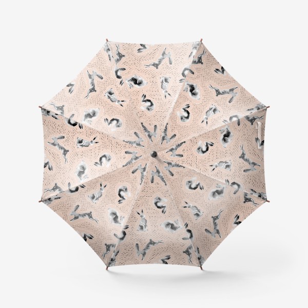 Зонт «акварельные кролики на розовом»