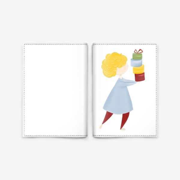 Обложка для паспорта «Девушка с подарками в руках»