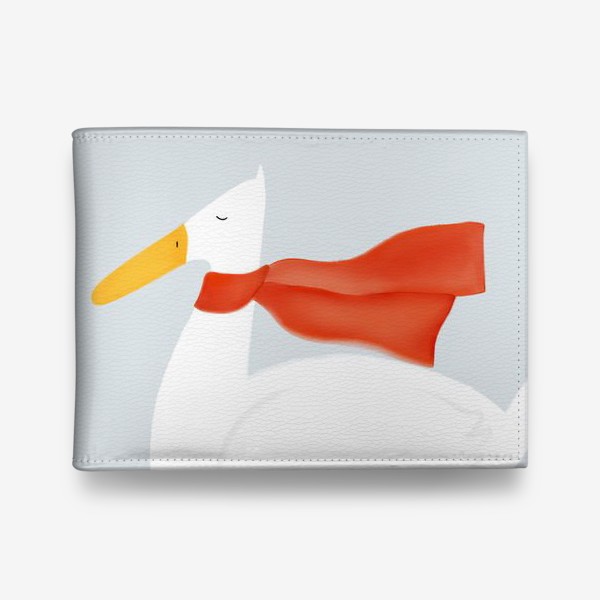 Кошелек «Белый гусь в красном шарфе»
