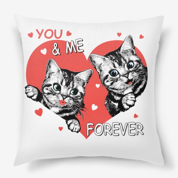 Подушка «Влюблённые котики»