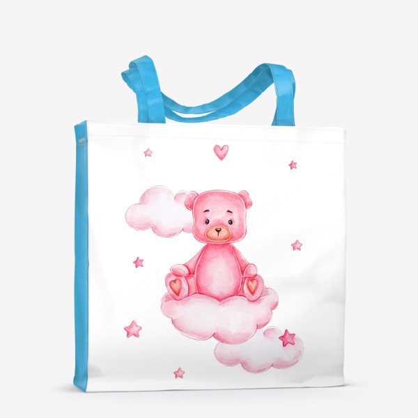 Сумка-шоппер &laquo;Розовый мишка на розовых облаках. 14 февраля&raquo;