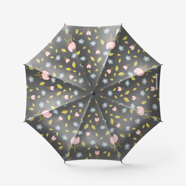 Зонт «Милые цветы на сером»