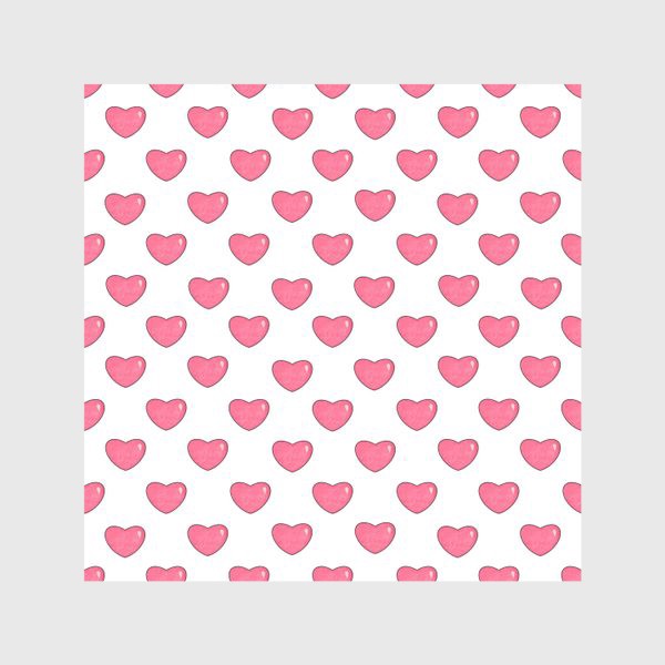 Скатерть «Маленькие розовые сердца или сердечки на белом фоне. Принт с сердцами в подарок ко дню влюблённых»