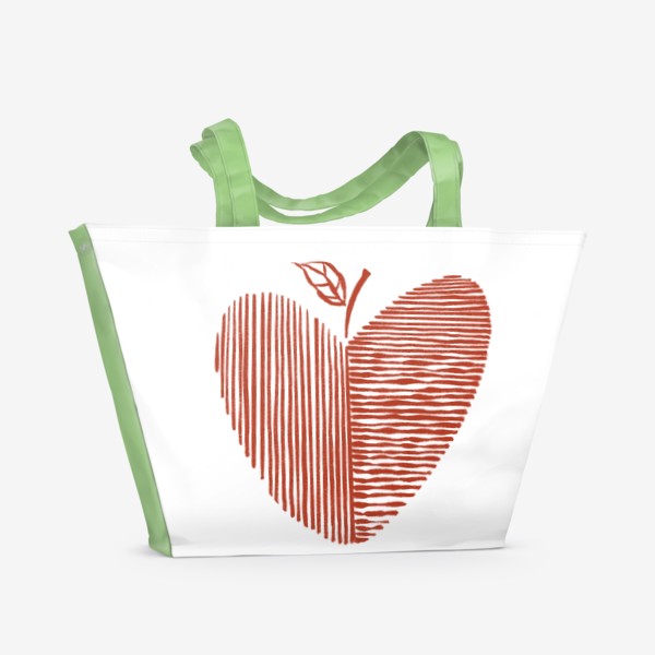 Пляжная сумка «Яблочное сердце»