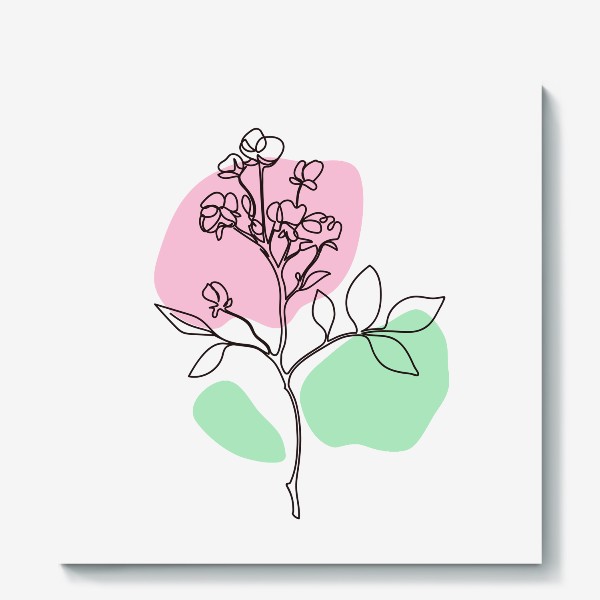 Холст &laquo;Нежный весенний цветок. Линейный принт.&raquo;