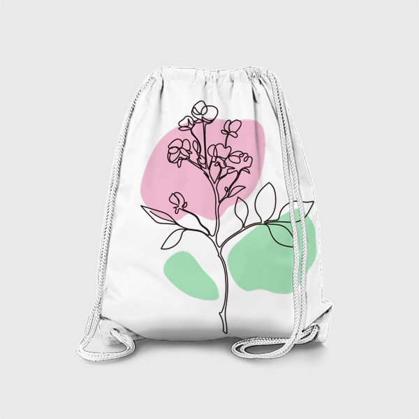 Рюкзак «Нежный весенний цветок. Линейный принт.»