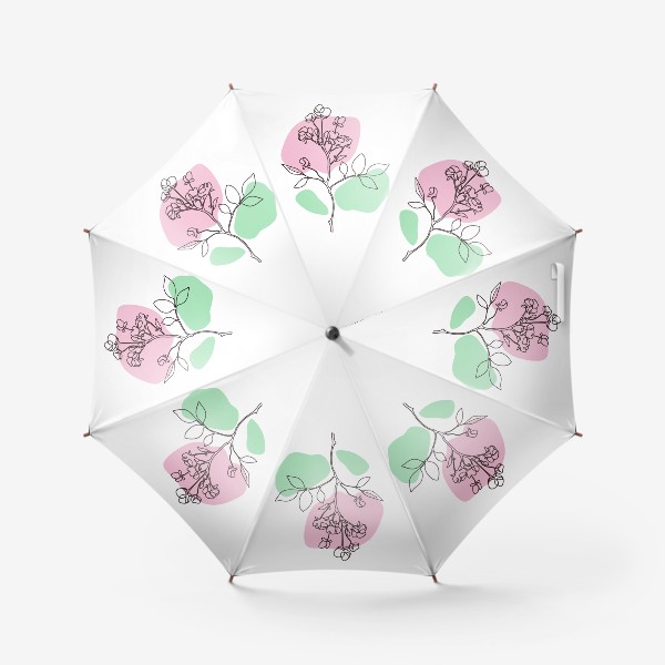 Зонт «Нежный весенний цветок. Линейный принт.»