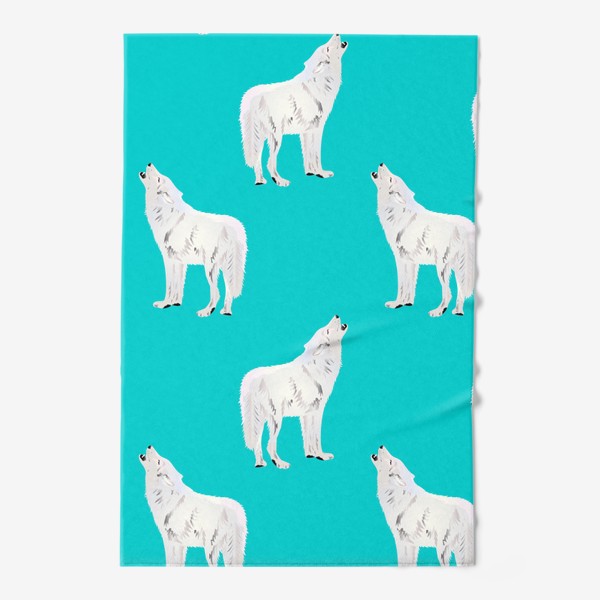 Полотенце «Белые волки паттерн»