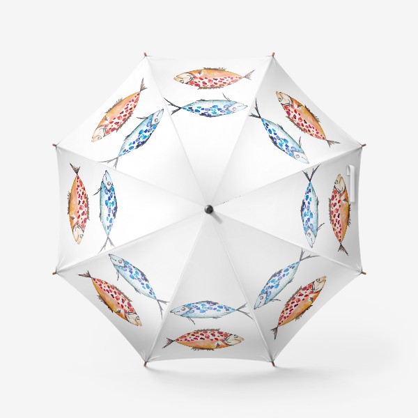 Зонт «Кокетливые рыбки в подарок рыбаку и рыбам. Зодиак. Гороскоп февраль - март.»