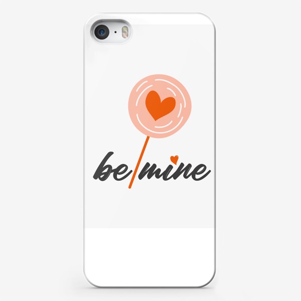 Чехол iPhone «Надпись "Be mine", день влюбленных, 14 февраля, сердечки.»
