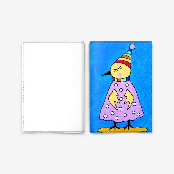 Обложка для паспорта «Птичка в шапочке»