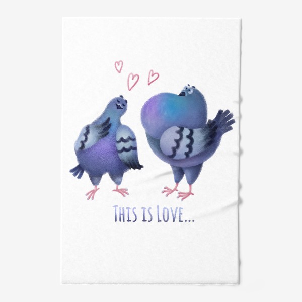 Полотенце «Влюблённые голуби»