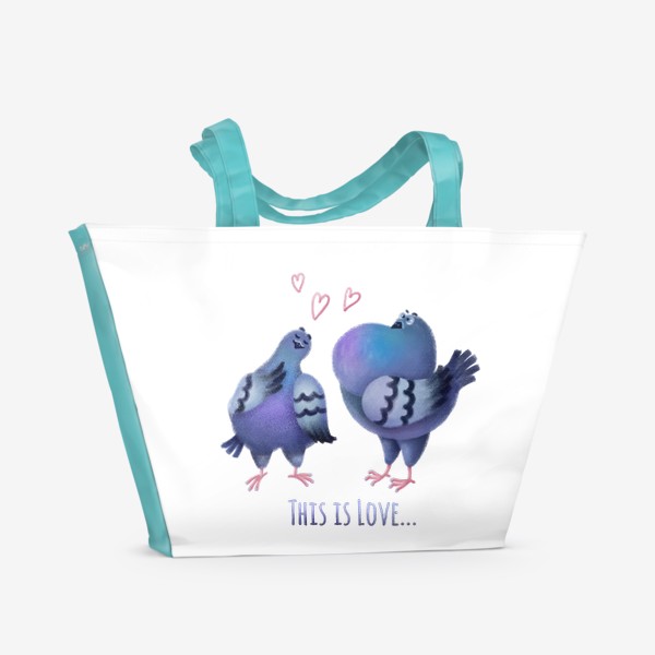 Пляжная сумка «Влюблённые голуби»