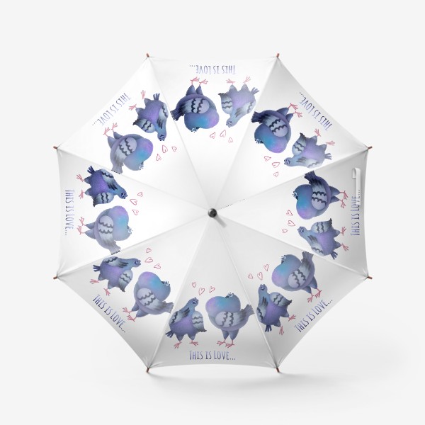 Зонт «Влюблённые голуби»