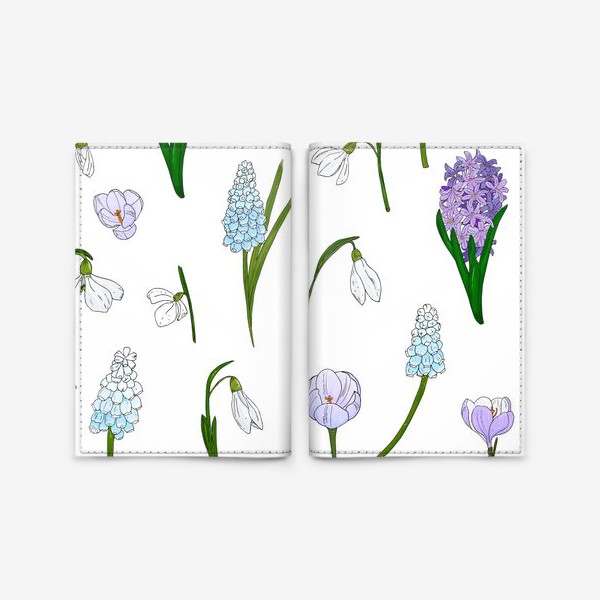 Обложка для паспорта «весенние цветы, первоцветы»