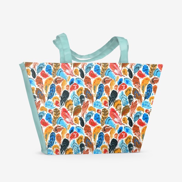 Пляжная сумка «Цветные птичьи перья»