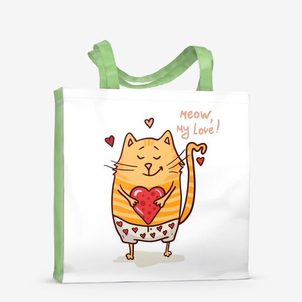 Сумка-шоппер «котик-рыжик влюблен»