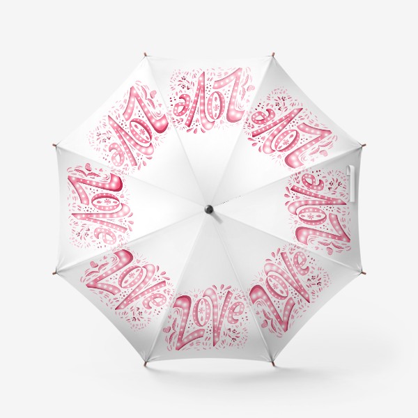 Зонт «Надпись любовь Love с растительным орнаментом»