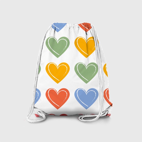 Рюкзак «Нежные сердца с белым»