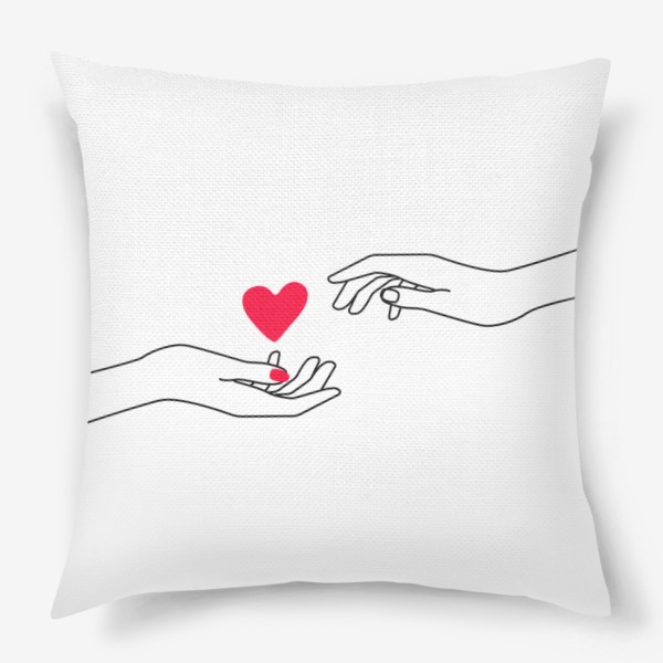Подушка «Сердце в руке, день влюбленных.»