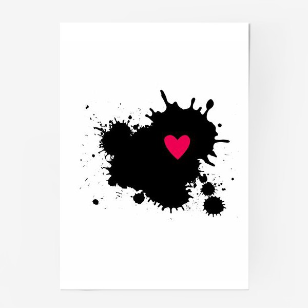 Постер «серце на белом фоне»