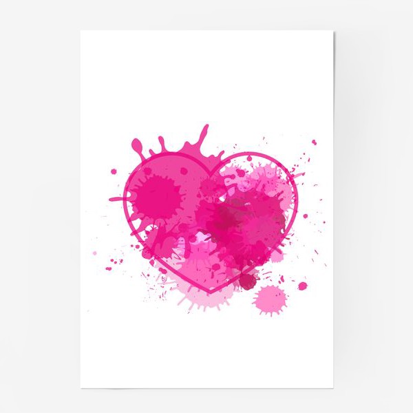 Постер «серце на белом фоне»