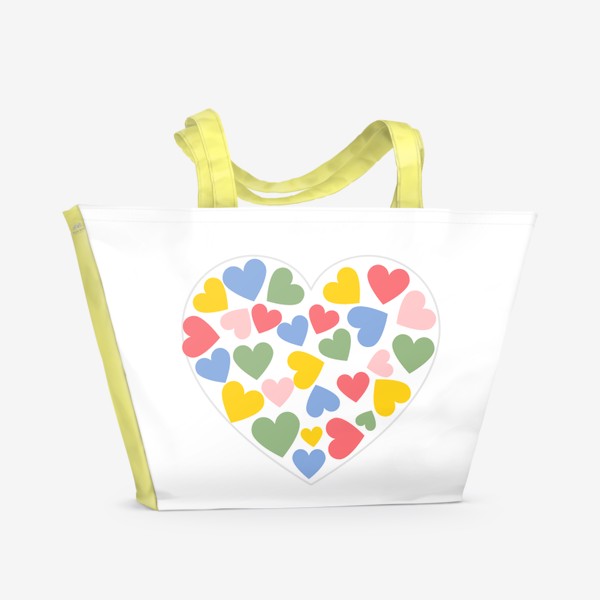 Пляжная сумка «Сердце из сердечек»