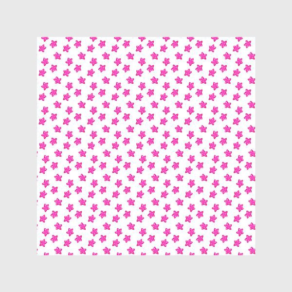 Шторы «Паттерн мелкие розовые звёздочки на белом фоне»