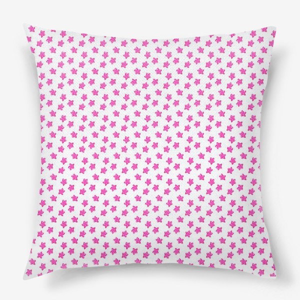Подушка «Паттерн мелкие розовые звёздочки на белом фоне»