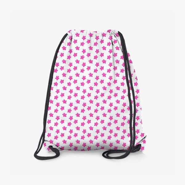 Рюкзак «Паттерн мелкие розовые звёздочки на белом фоне»