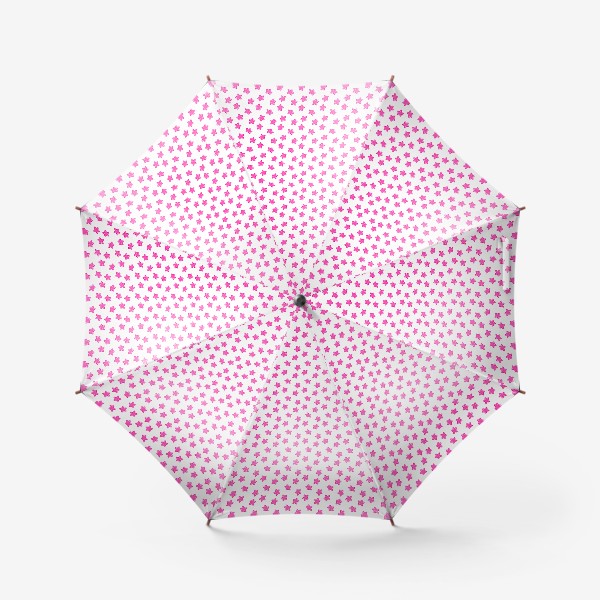 Зонт &laquo;Паттерн мелкие розовые звёздочки на белом фоне&raquo;