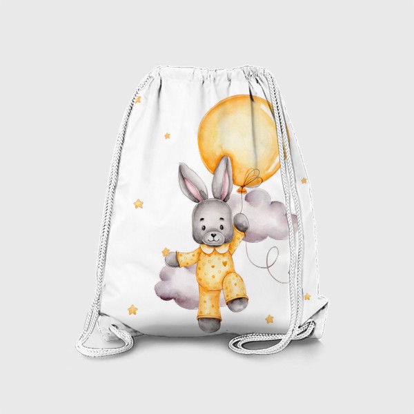 Рюкзак «Зайчик летит на желтом воздушном шаре»