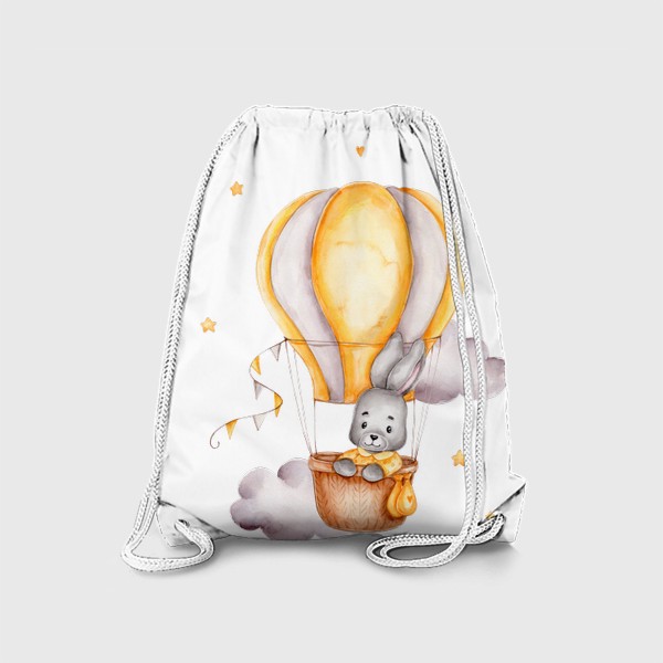 Рюкзак «Зайчик летит в желтом воздушном шаре»