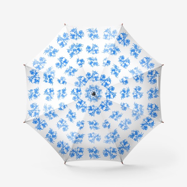 Зонт «Паттерн "Синие цветы".»