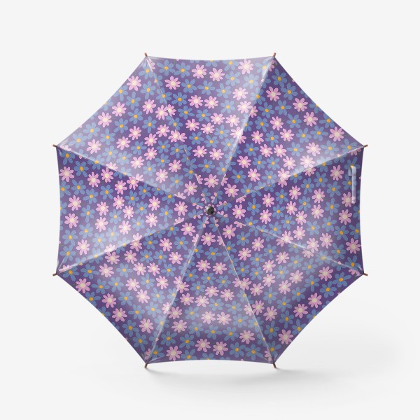 Зонт «Розовые и фиолетовые цветы Цветочный весенний сиреневый принт»