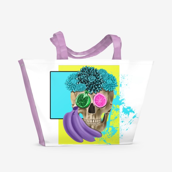 Пляжная сумка «Череп с фруктами»