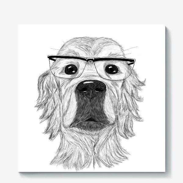 Холст «Собака в очках»
