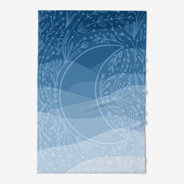Полотенце «месяц на фоне синего градиента, в подарок любителю мистики,, магии и астрологии»