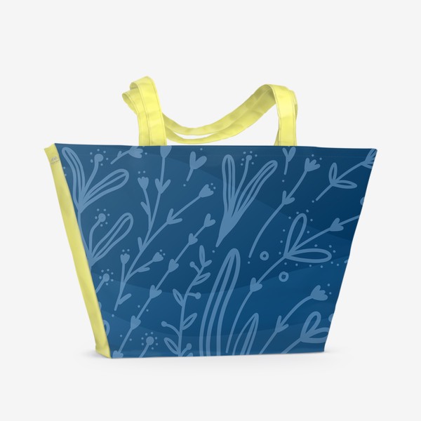 Пляжная сумка «месяц на фоне синего градиента, в подарок любителю мистики,, магии и астрологии»