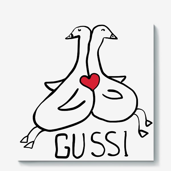 Холст «Gucci Гуси Принт на день влюбленных 14 февраля»