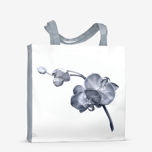 Сумка-шоппер «Веточка орхидеи. Орхидея. Графика. Реализм.»