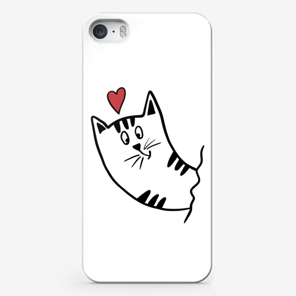 Чехол iPhone «Милый влюбленный котик  День влюбленных 14 февраля»